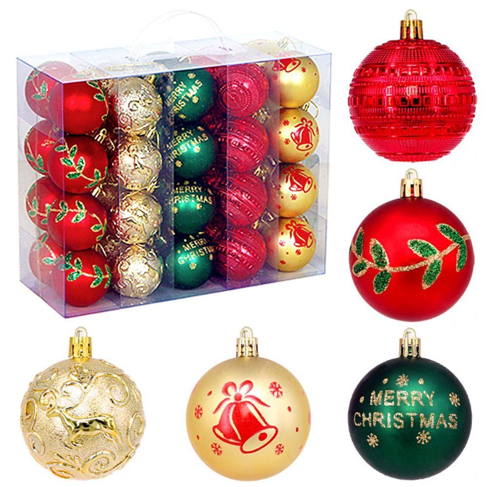40PCS Durable Plastic Christmas Ball Set Multicolor 6cm Christmas Tree Balls Suspensable Xmas Baubles Storefront