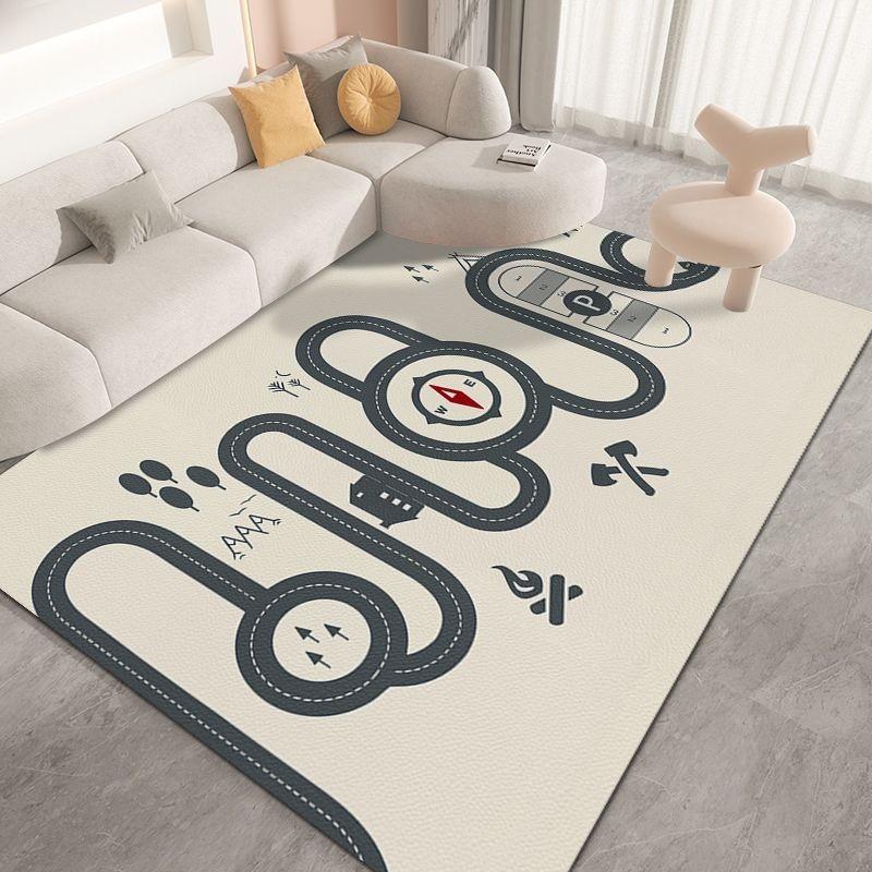 Cartoon Traffic Rug Early Learning Crawling Mat for Kids Dirt Resistant, Wear Resistant Non Slip Floor Mat Easy to Clean