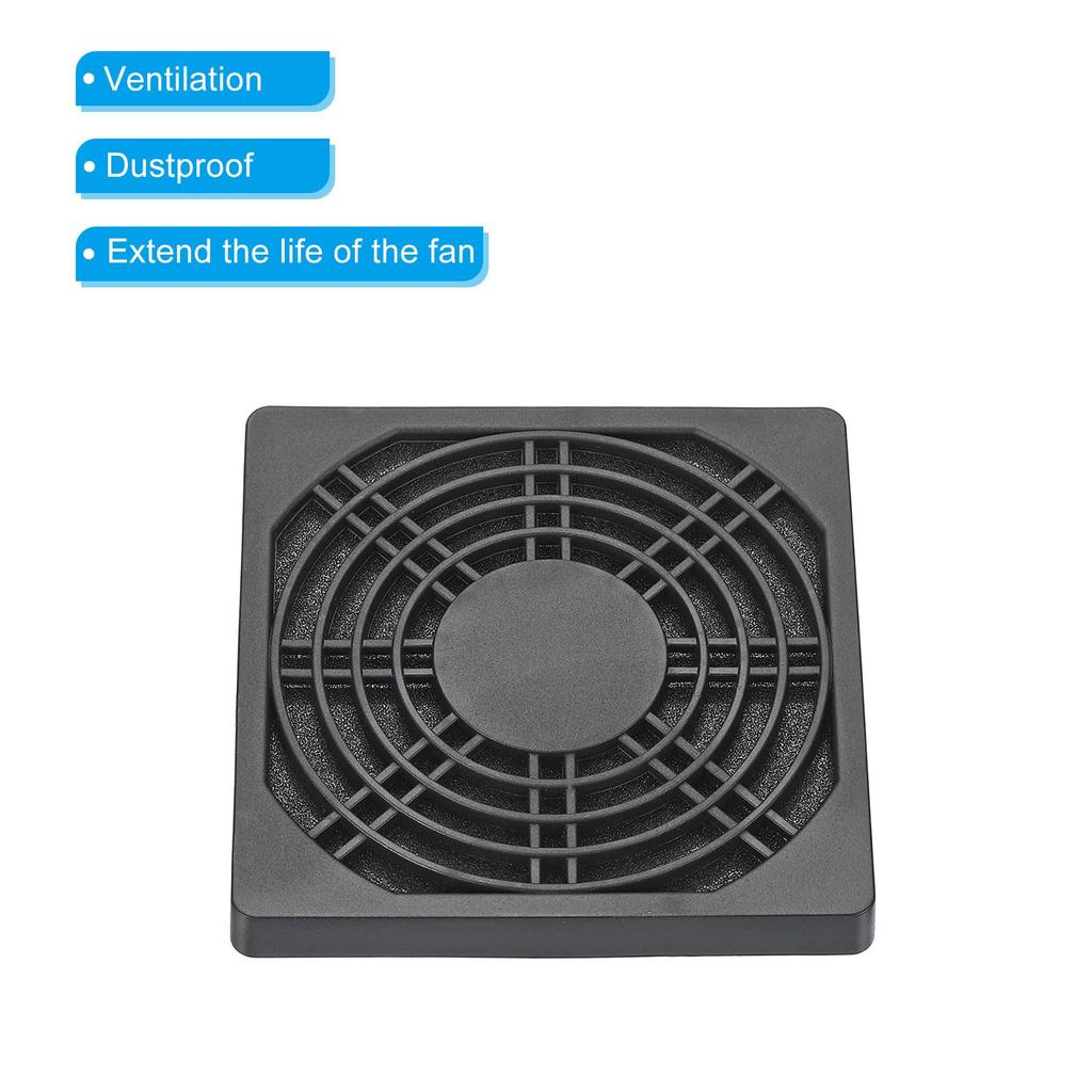 PATIKIL 92mm Fan Dust Filter, Ventilation Fan Filter, Grill Guard, with Screws, 4 Pieces, ABS Fan Protection, DIY, Black