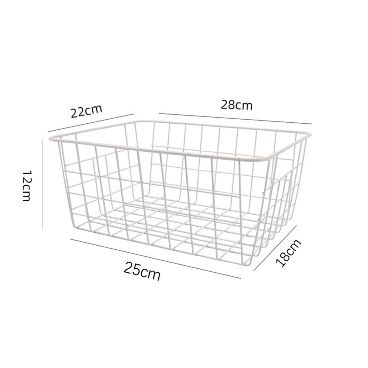 

2-Pack Pantry Baskets Metal Wire Grid Storage Organizer Caddy Baskets for Living Room Bathroom Kitchen Cabinets Snacks Bin білий