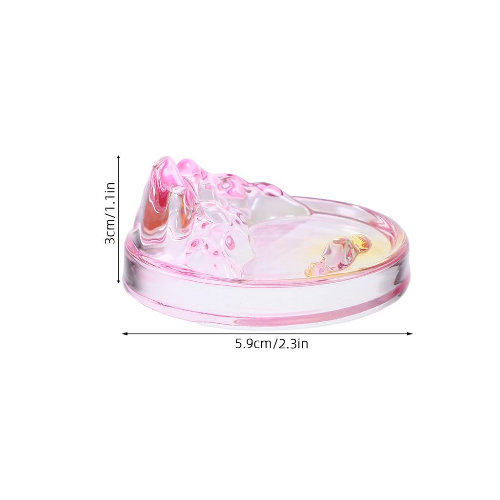 Glass Ink Dish Plate Small Chinese Calligraphy Painting Ink Storage Dish Brush Rest Stable Holder for Sumi Wash Calligraphy