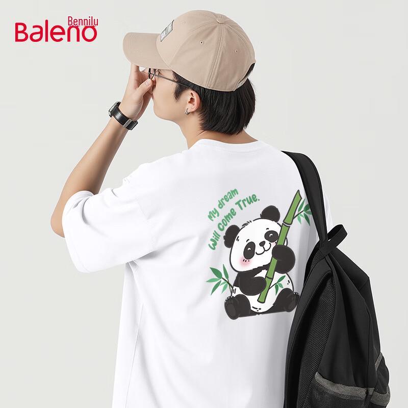 Baleno Men's Lucky Panda Graphic Heavyweight Cotton T-Shirt