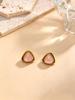 Gold-Plated Stainless Steel Triangle Resin Earrings - Versatile, Light Luxury Design
