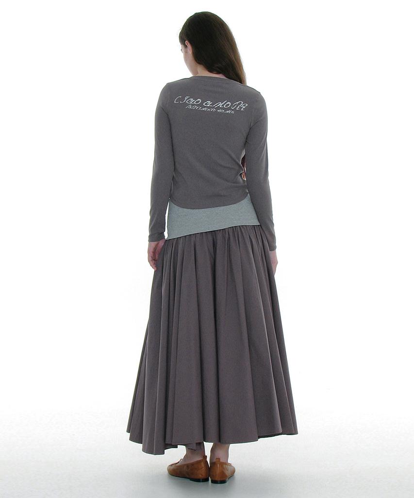 Partimento Woman Voluminous Flare Maxi Skirt_Charcoal
