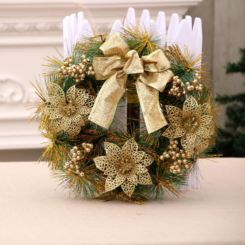 Cross-Border Christmas Wreath & Garland: Pine Needle Ornaments for Hotels, Malls, and Door Decorations