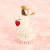 Fourcart Handmade Glass Crafts, LED Light-Up Heart Angels, Set of 6