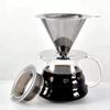 Reusable Stainless Steel Double Layer Fine Mesh Coffee Filter for Drip Coffee and Tea Portable Coffee Dripper with Tray for Home