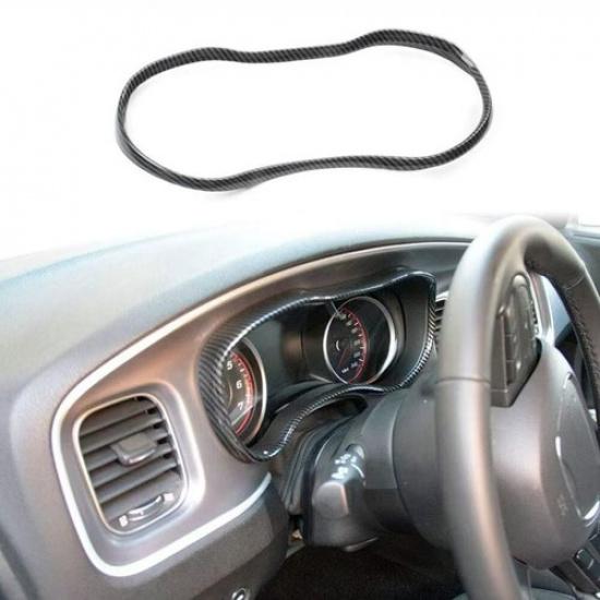 1x ABS Carbon Fiber Dashboard Panel Lid Cover Trim For 2016- Dodge Charger