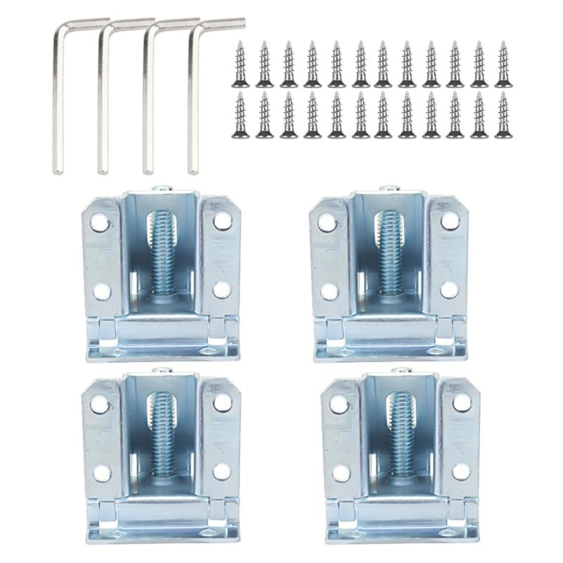 Pacote com 4 Pés Ajustáveis para ArmárioPés de Suporte de Móveis de Metal de Alta Resistência com Design Antiderrapante Para Estabilidade de Guarda-roupa