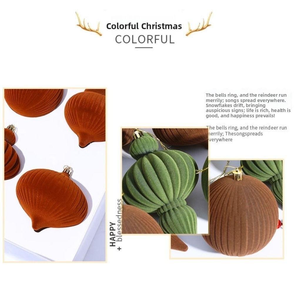 4pcs Creative Mini Christmas Ball Decoration Flocked Christmas Baubles Ornament  Window