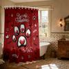 1pc Valentine's Day Romantic Red Cat Claw Print Waterproof Privacy Shower Curtain with 12 Hooks, Multiple Sizes, Easy to Install