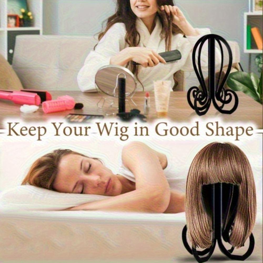 Durable Plastic Wig Stand Portable Travel Wig Holder Fashion Collapsible Wig Head Stand Barbershop
