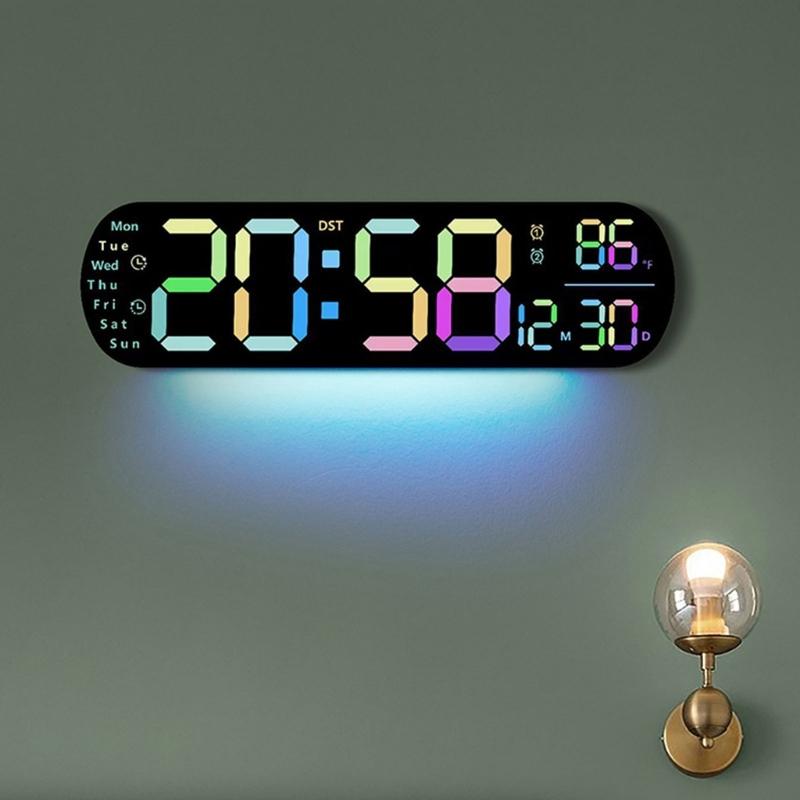 Stylish LED Digital Alarm Clock with Adjustable Brightness Wall Mount Clock Perfect for Bedroom, Offices,Home Decors