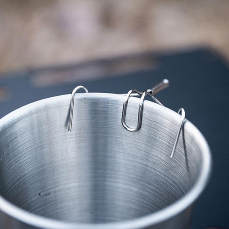 Portables Stainless Steel Cup Pouring Rack Camping Bowl Water Guide Frame Suitable for Various Size