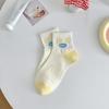 Women's Spring and Summer New Style Embroidered Cartoon Striped Letter Breathable Cotton Socks