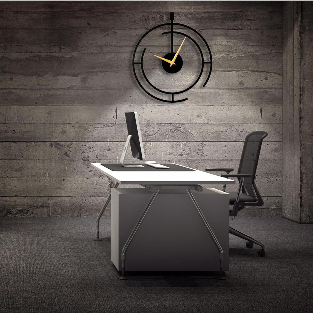 Analog Wall Clock for Home & Office | Big Size Stylish Latest Home Decor | (40 X 40 CM) | Black Color (Battery Included)