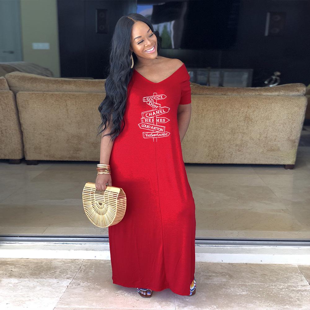 

Z003B Европейское и американское сексуальное однотонное платье с широким вырезом 5XL красный