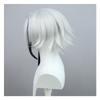 17" / 31" Silver Straight Cosplay Wig with Silicone Scalp, Heat-Resistant Synthetic Hair for Fantasy Commander