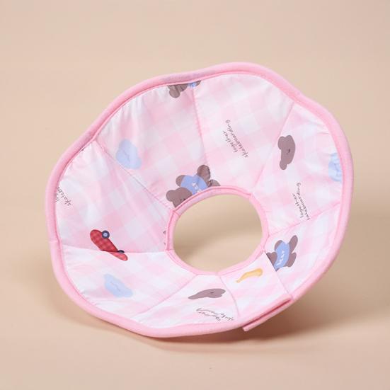 Pet Cone Collar Waterproof Cat Recovery Collar Cute Bear Print Soft Recovery Cone