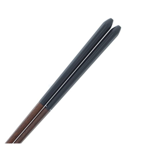 Ishida Japanese-made Pocket Chopsticks, Portable, Natural Wood, Lacquered, Black, Dimensions: 23.0cm (14cm when carried) x 1.6cm x 0.8cm