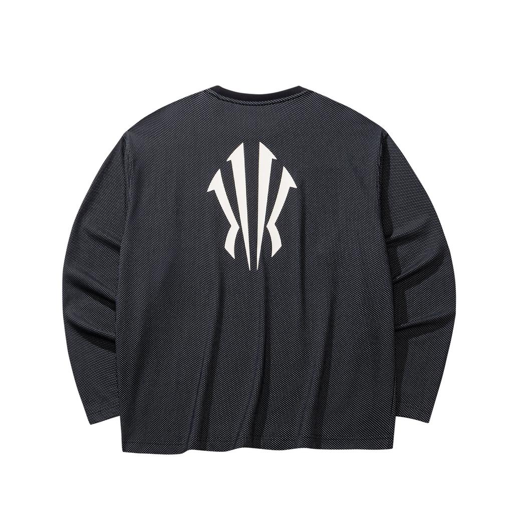Anta Autumn Kyrie Basketball Series Color Block Knitted Long Sleeve T-Shirt Unisex Tops 972611401-1