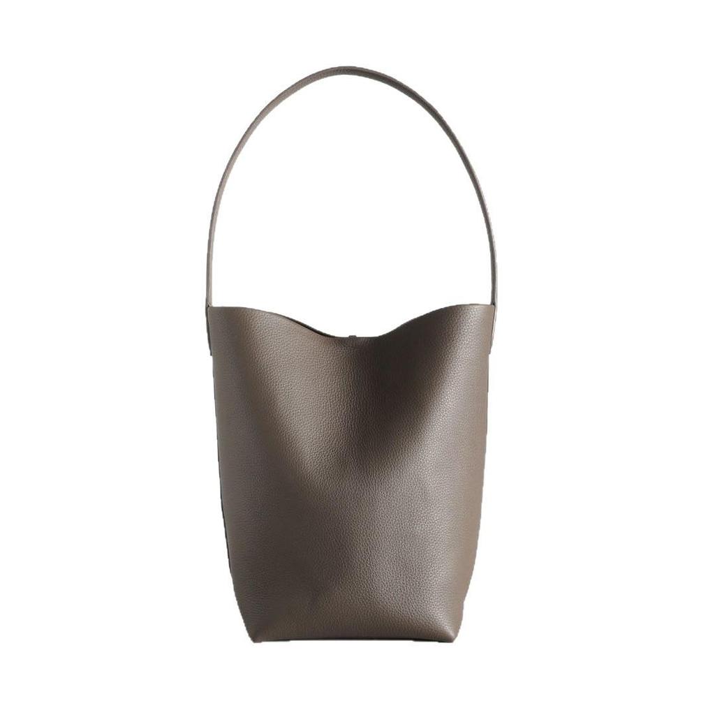 Borsa a Secchiello TR di Nicchia Haute Couture da Donna in Pelle di Vacchetta di Primo Strato Minimalista di Alto Senso Portatile Grande Capacità Borsa a Spalla Tote per il Pendolarismo