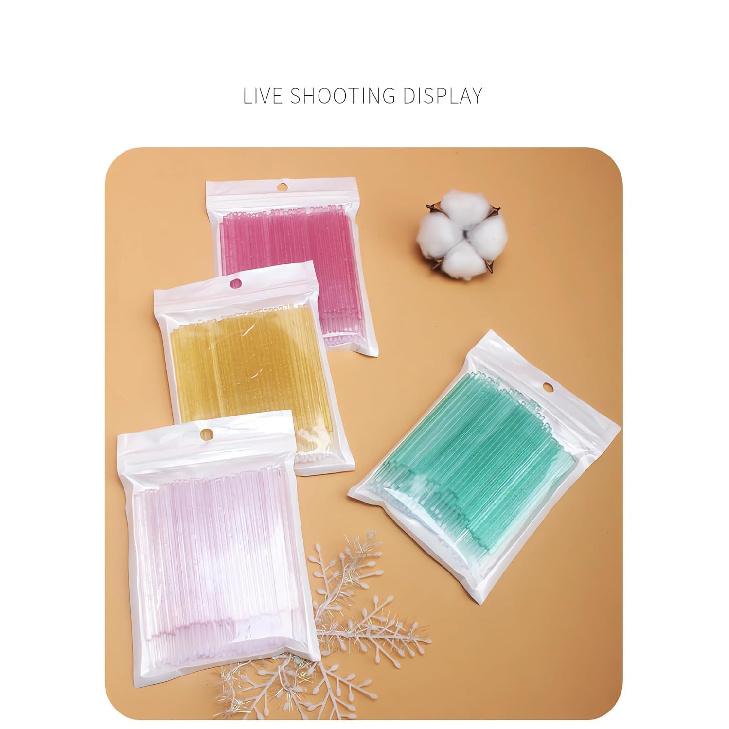 400 Microswabs - Pink Micro Applicator Brush Replacements for Eyelash Extensions