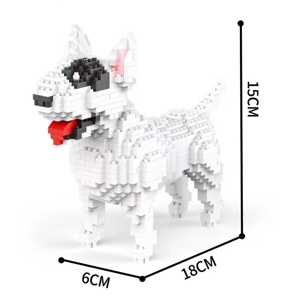 Cute Mini Blue - Eyed Husky DIY Micro Mini Building Blocks - Multiple Styles of Husky, Poodle, Bull Terrier for Holiday Gifts