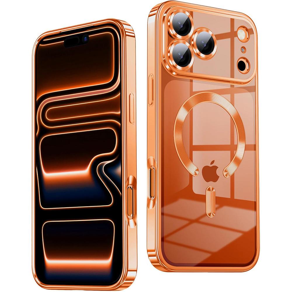 

Luxury Magnetic For Magsafe Case For iPhone 17 Pro Max CD-Pattern Glitter Plating Silicone Soft Clear Cover For iPhone17ProMax iPhone17 Pro Max