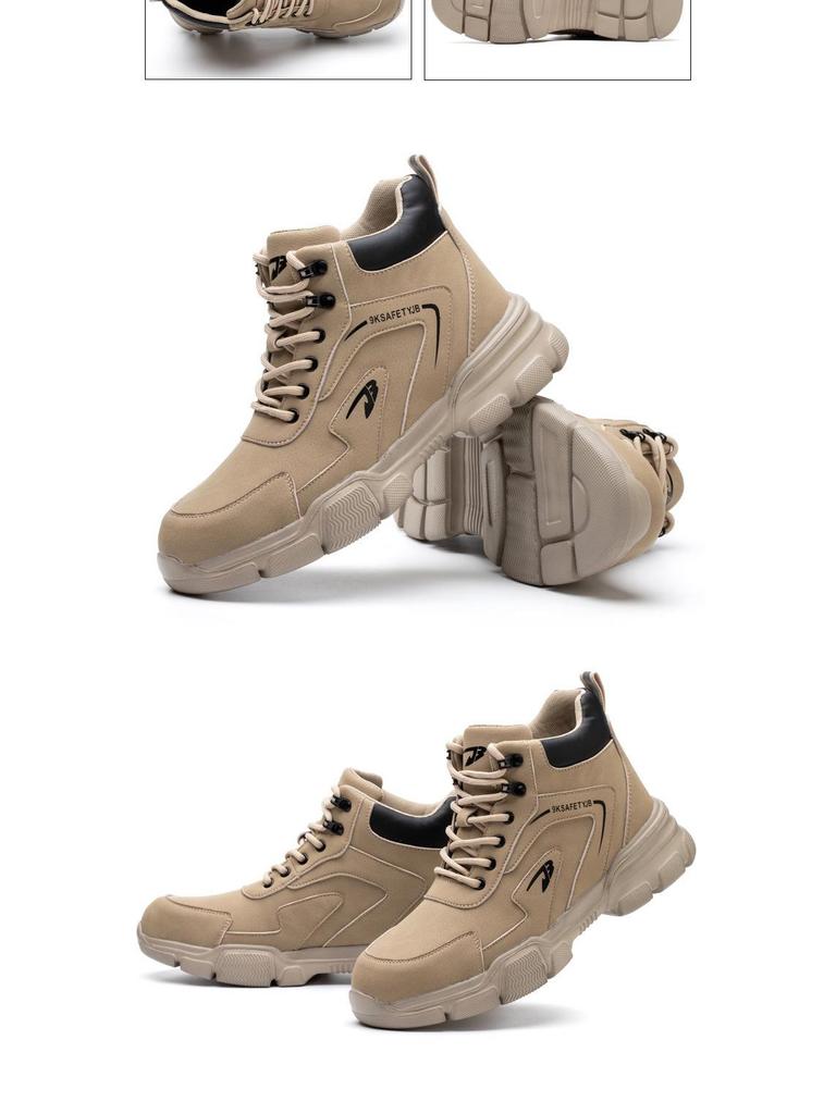 Men's Steel Toe Work Boots - Four-Season, Anti-Smash, Puncture-Resistant, Durable Construction Safety Shoes