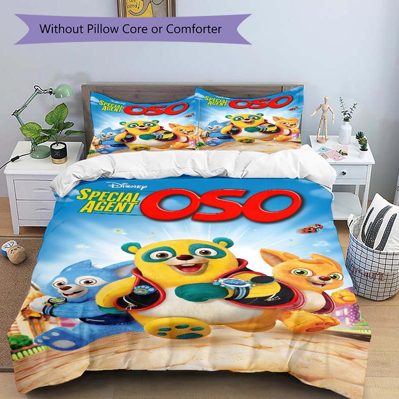 Special Agent Panda Print 3Pcs Bedding Set,Duvet Cover with 2 Bedro,Pillowcase Home Birthday Gift