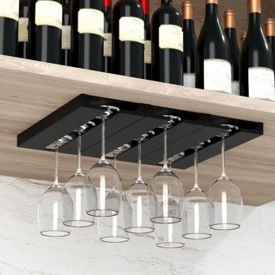 Porte-verres à vin inversé multifonctionnel Support de tasse suspendu en plastique Rangement pour verrerie sans perçage Classification
