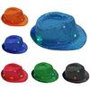 Glinting Fedora Hats for Women Men Jazz Hat Glitter Party Summer Panama