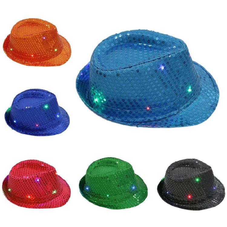 Glinting Fedora Hats for Women Men Jazz Hat Glitter Party Summer Panama