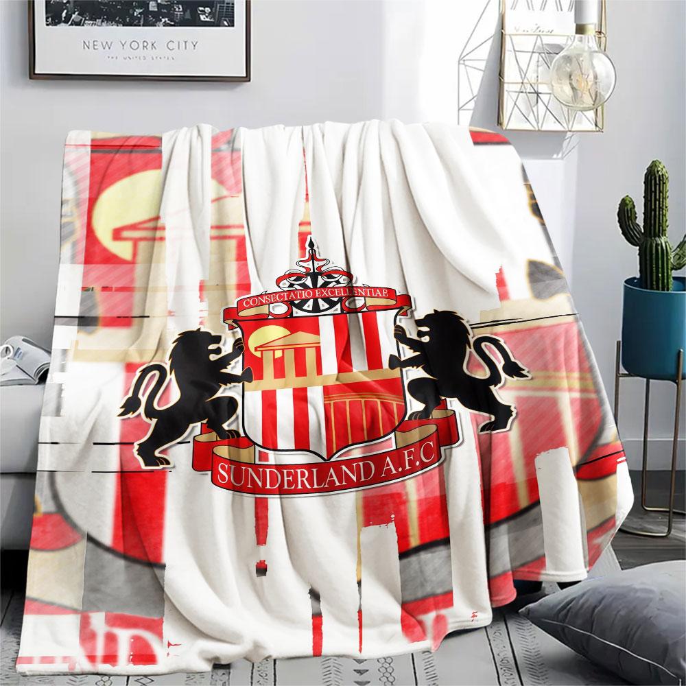 Sunderland Printed Flannel Blanket, Soft Throw for Bedroom Sofa, Washable, Fan Merchandise, Great Gift.