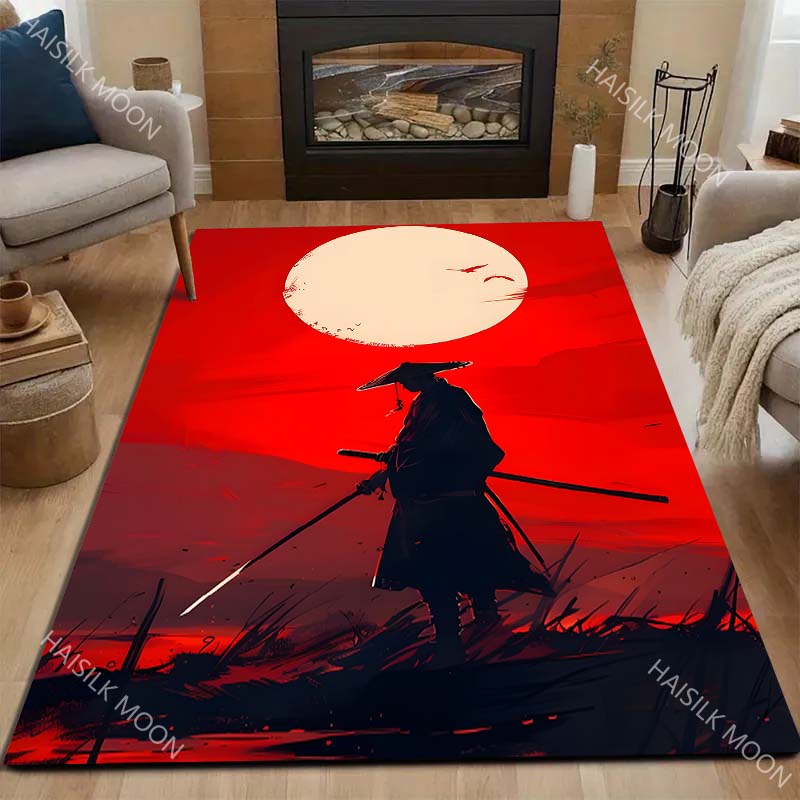 Japanese Bushido Carpet for Living Room Bedroom Bedside Floor Mat Sofa Table Area Rugs Home Decor Large Size Luxury Gift