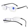 Lunettes de lecture progressives bifocales sans monture Homme Femme Près et Loin Anti-lumière bleue Lunettes de vue Vintage