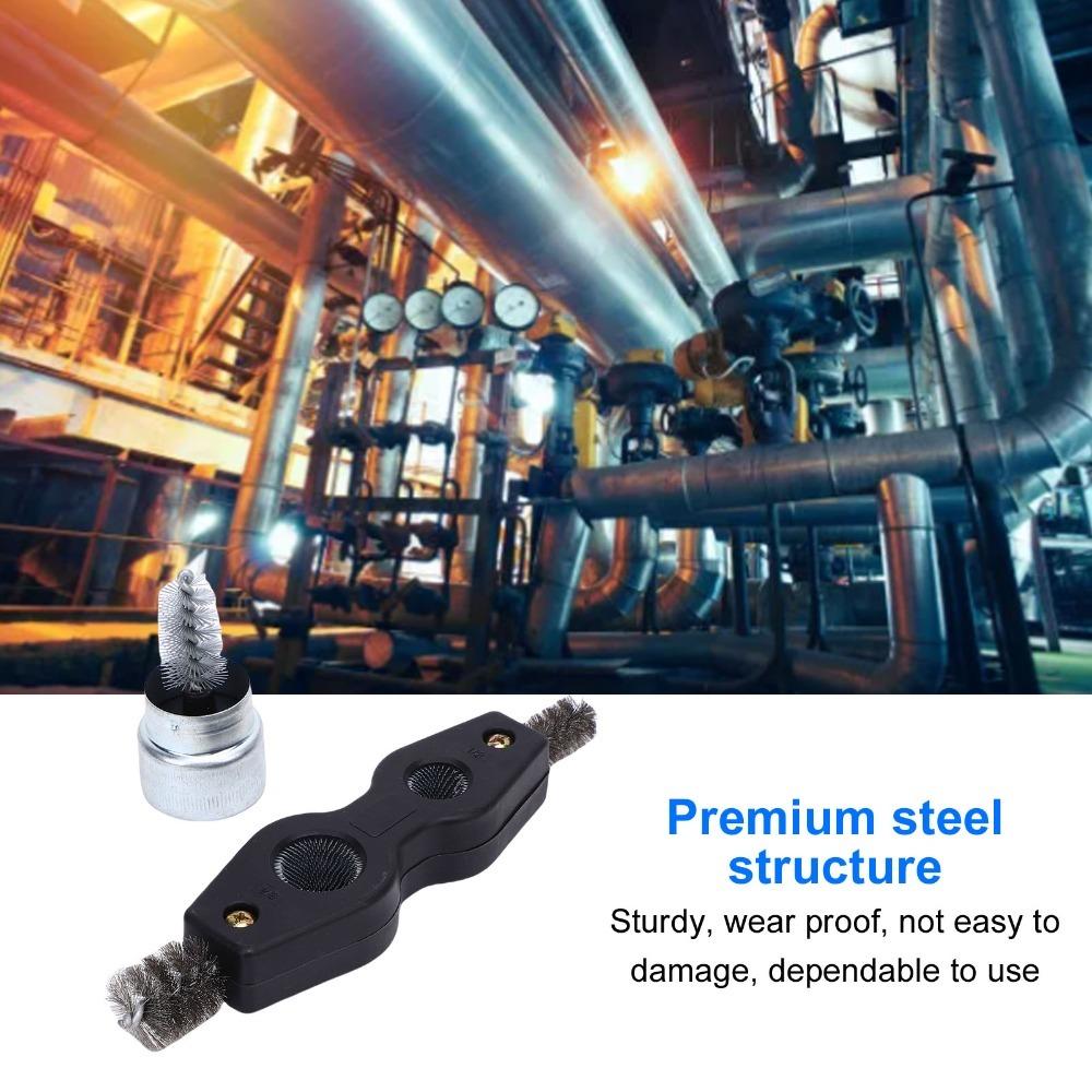 Powerful Steel Battery Cleaning Brush Reusable Ergonomic Battery Terminal Cleaner Deburring 4-in-1 Cleaning Tool Automotive