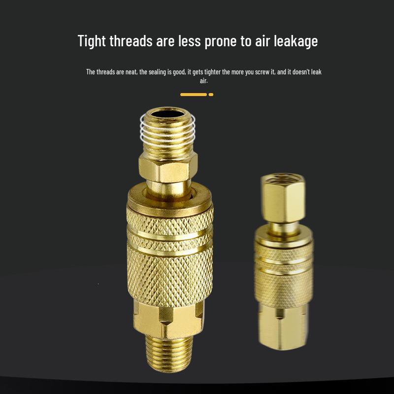 Male Connector with Internal & External Threads for Pneumatic Tools - Air Compressor Hose Adapter