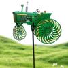 Metall-Windspiel mit drehenden Rädern für den Außenbereich, Traktor-Windspiel, dekorative Windmühle für Garten, Hof, Terrasse, Rasen Dekoration