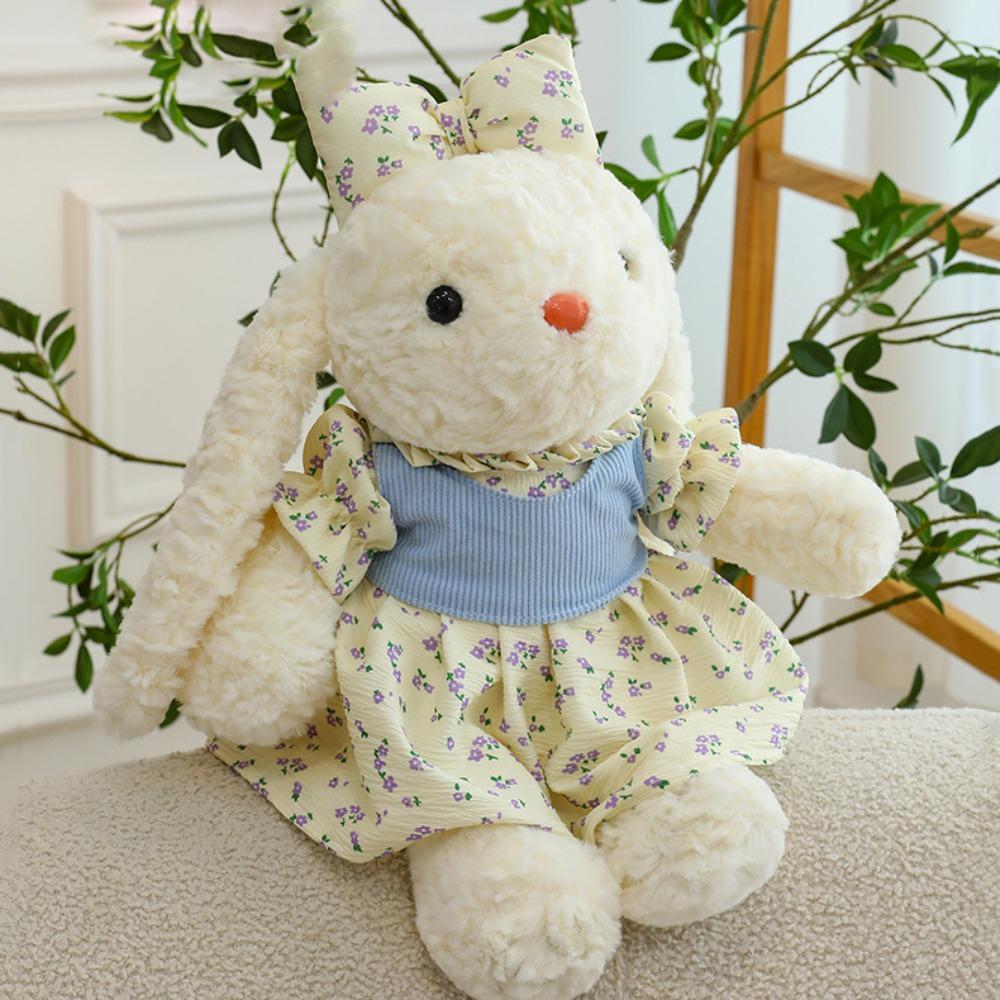 Stuffed Rabbit Plush Toy Colorful Dress Rabbit Soft Doll Animal Dressed Bunny Doll  Kids Boy Girl