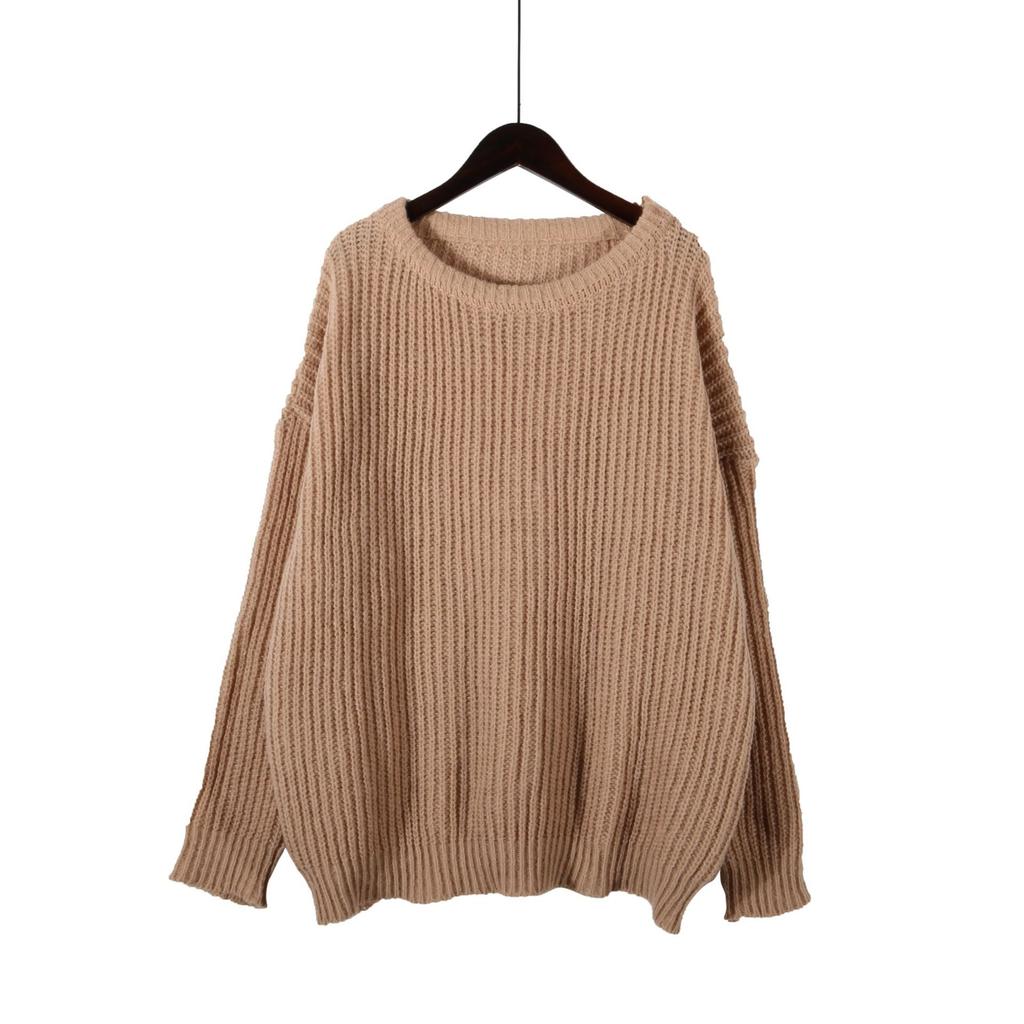 Autumn and Winter Women's Loose and Simple Sweater Round Neck Street Knitted Pullover Sweater for Women 3567 KTB