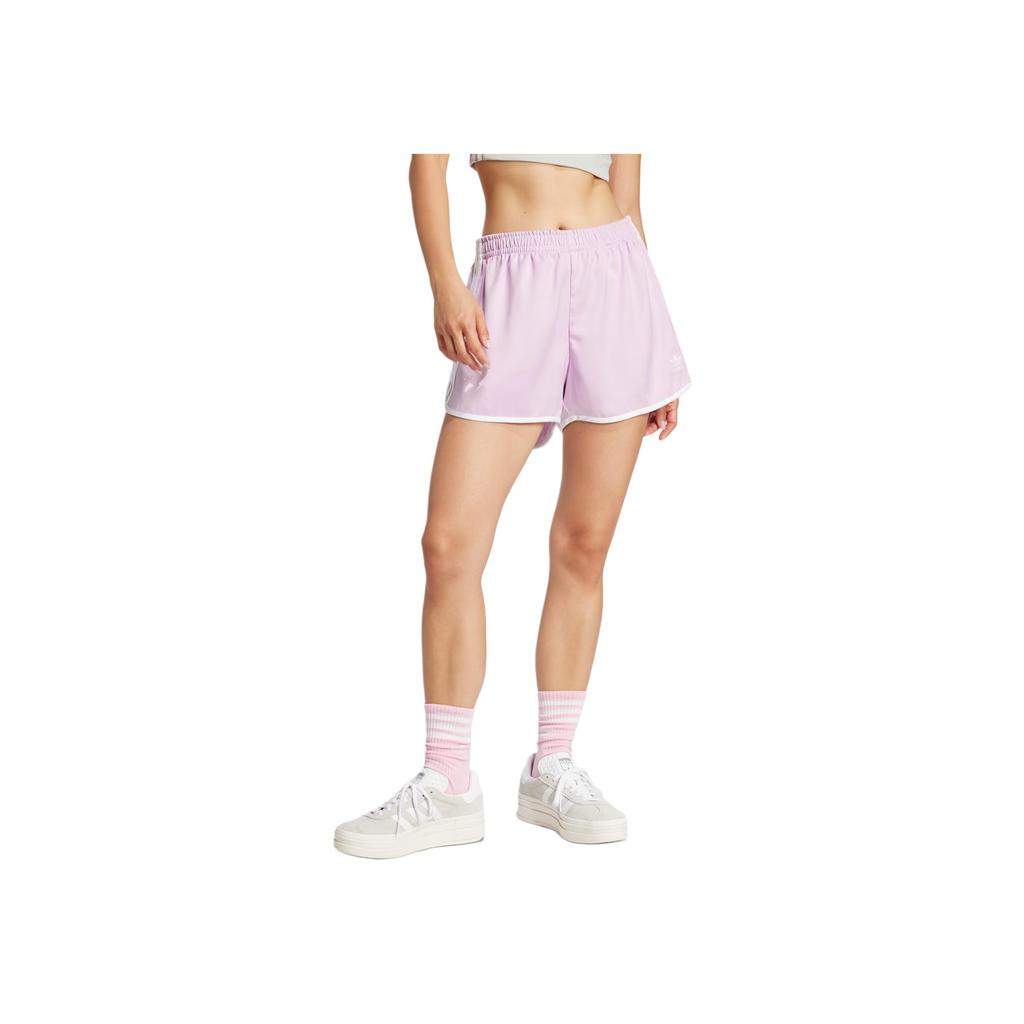 Adidas Originals Logo Embroidered Loose Casual Shorts Women Shorts Light-Orchid JD3124