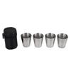 4Pcs Set Mini 30ml Wine Cup Outdoor Travel Stainless Steel Mini Cups Set Glasses For Whisky Wine With Storage Case Portable Drinkware YFA2260
