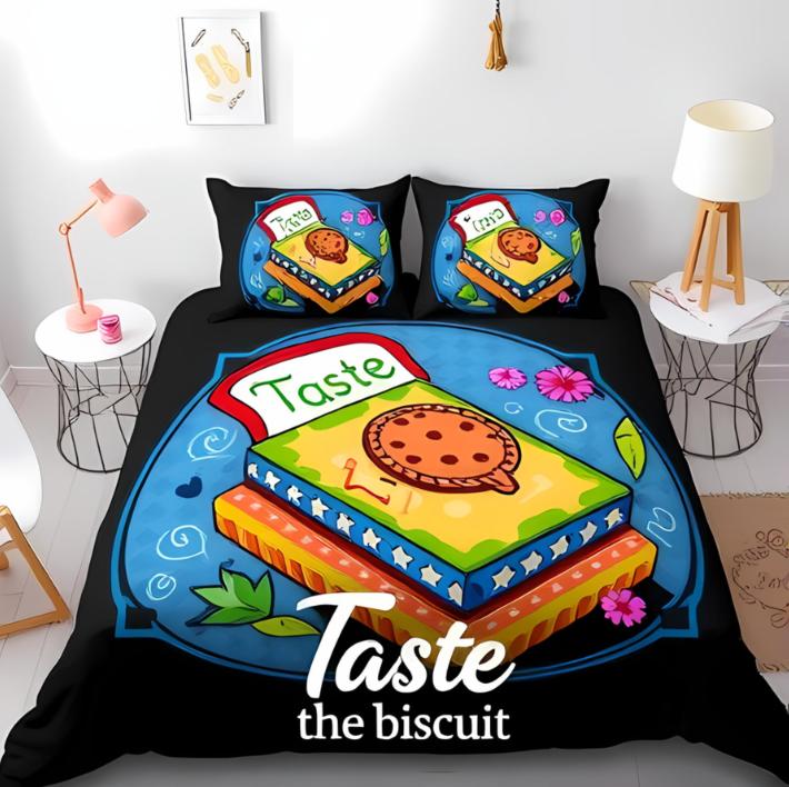 Biscuit Duvet Cover Sets For Kids Boys Girls Queen King Lightweight Quilt Covers Food Theme Bedding Set Room Decor No Comforter