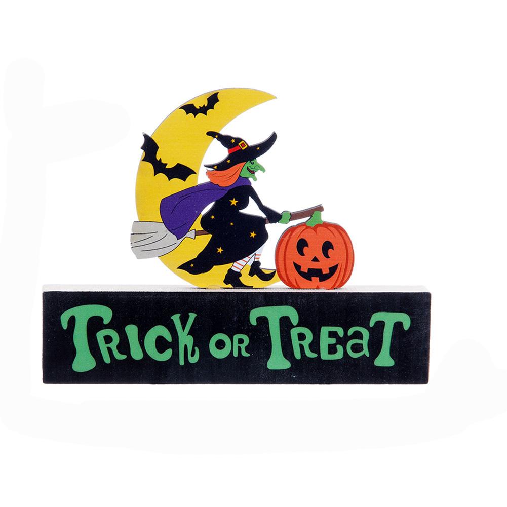 Halloween Table Decor Wooden Centerpiece Signs Happy Halloween Trick Or Treat Boo