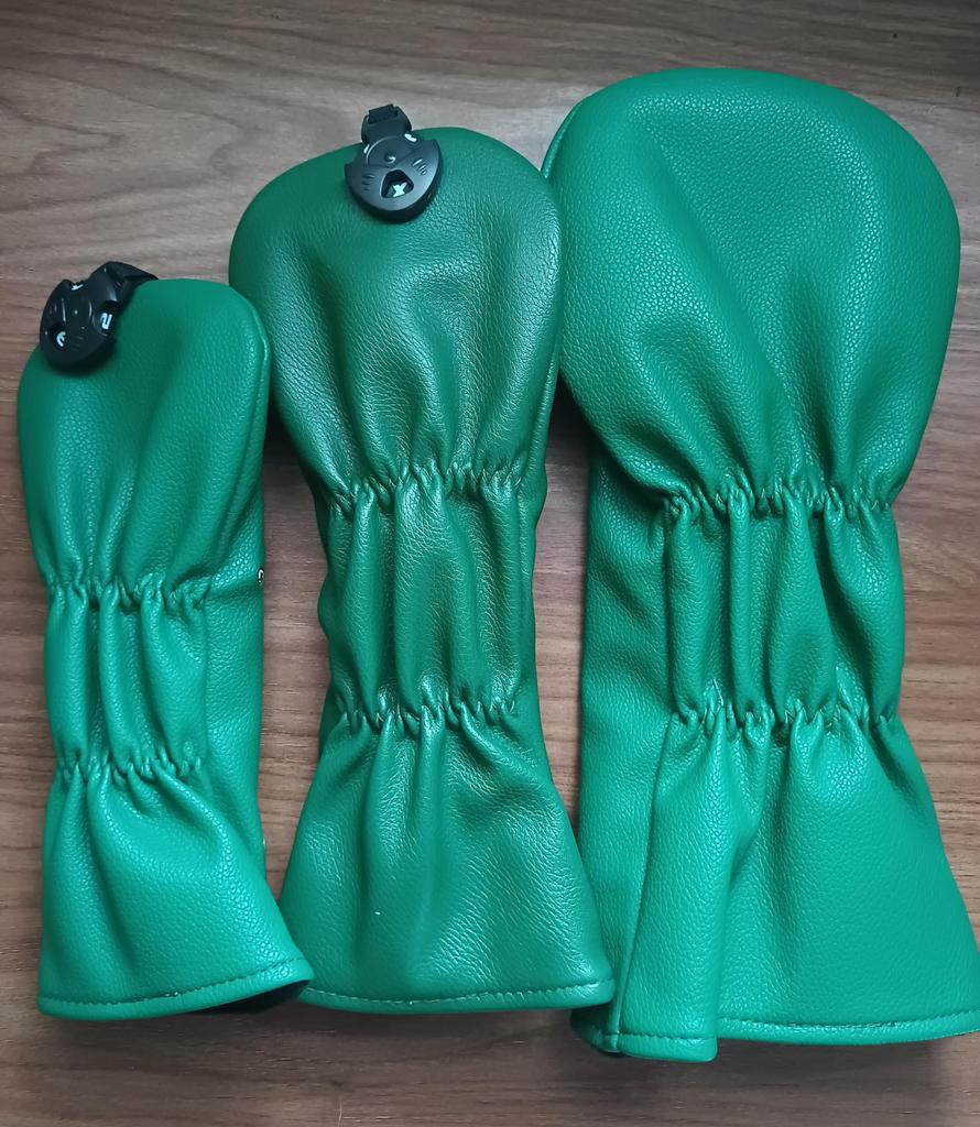 Golf Club Head Covers for Fairway and Utilities with Number Tags and Bear Pattern Drivers, Woods, Woods, (green)