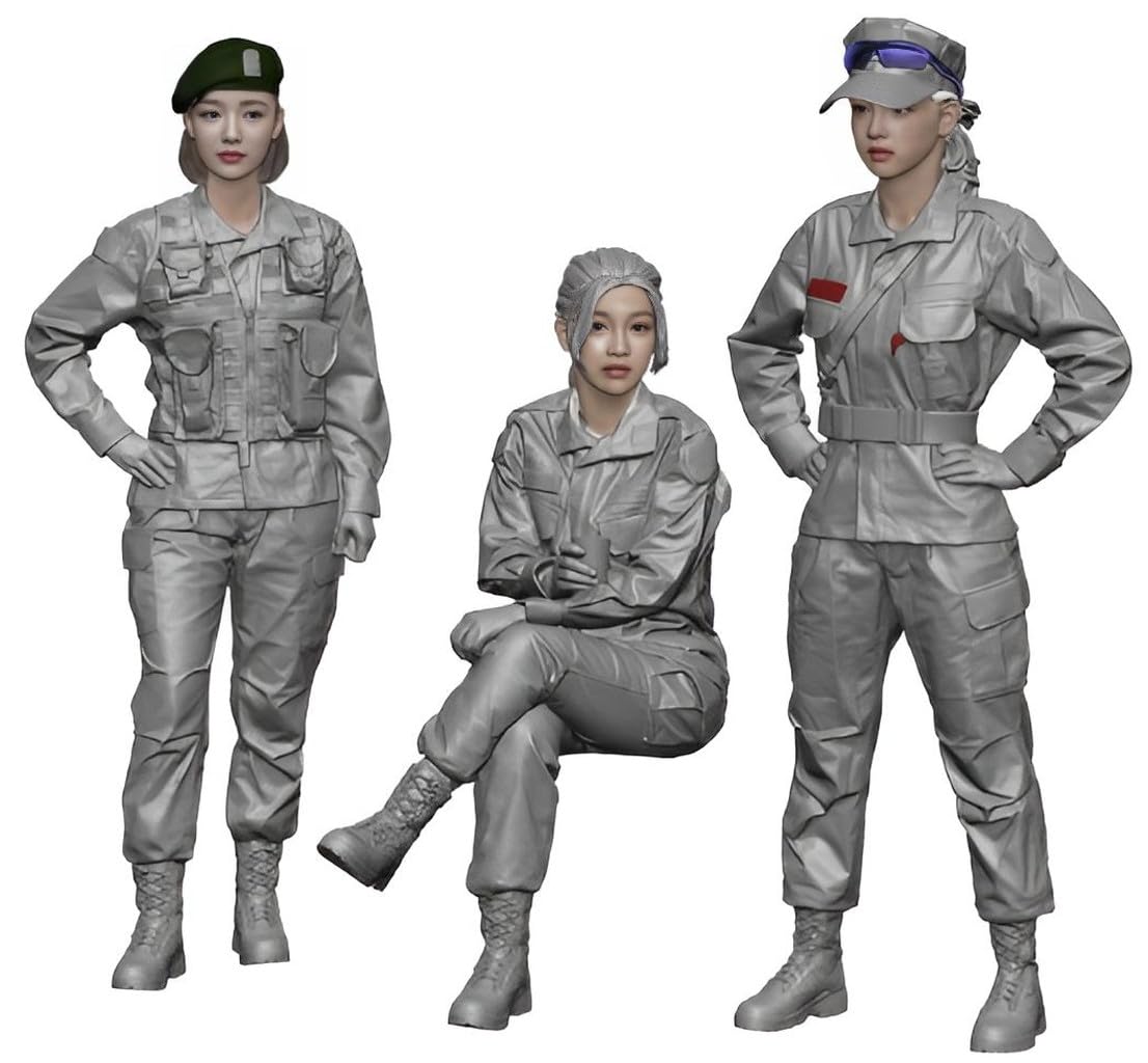 

H3 Model Current Korean ROKA Female Soldier Set 3 Pieces Resin Kit HS35047 1/35