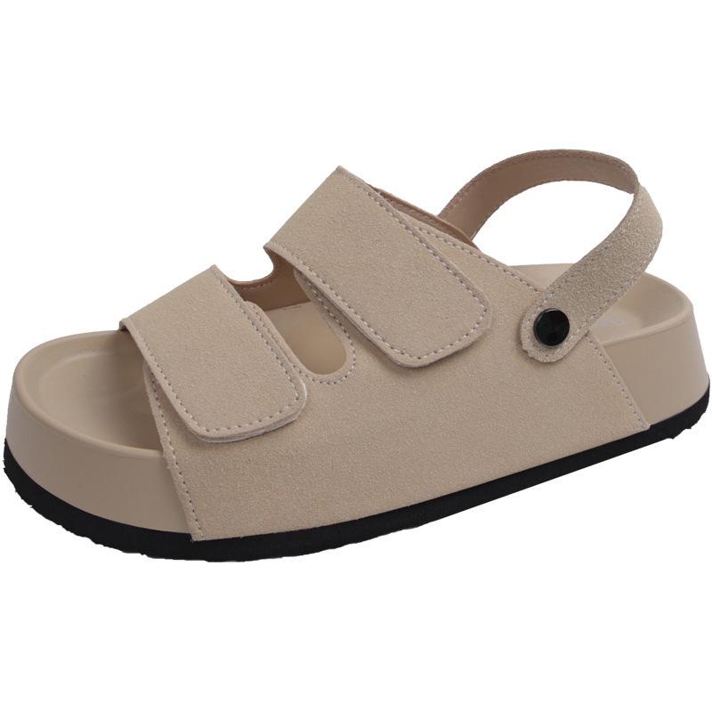 Fashion Versatile Platform Sandals Women's New Summer Wear with Skirt Black Half Slippers