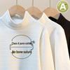 Children's Fleece-Lined High Collar Base Layer Top - White Pure Cotton